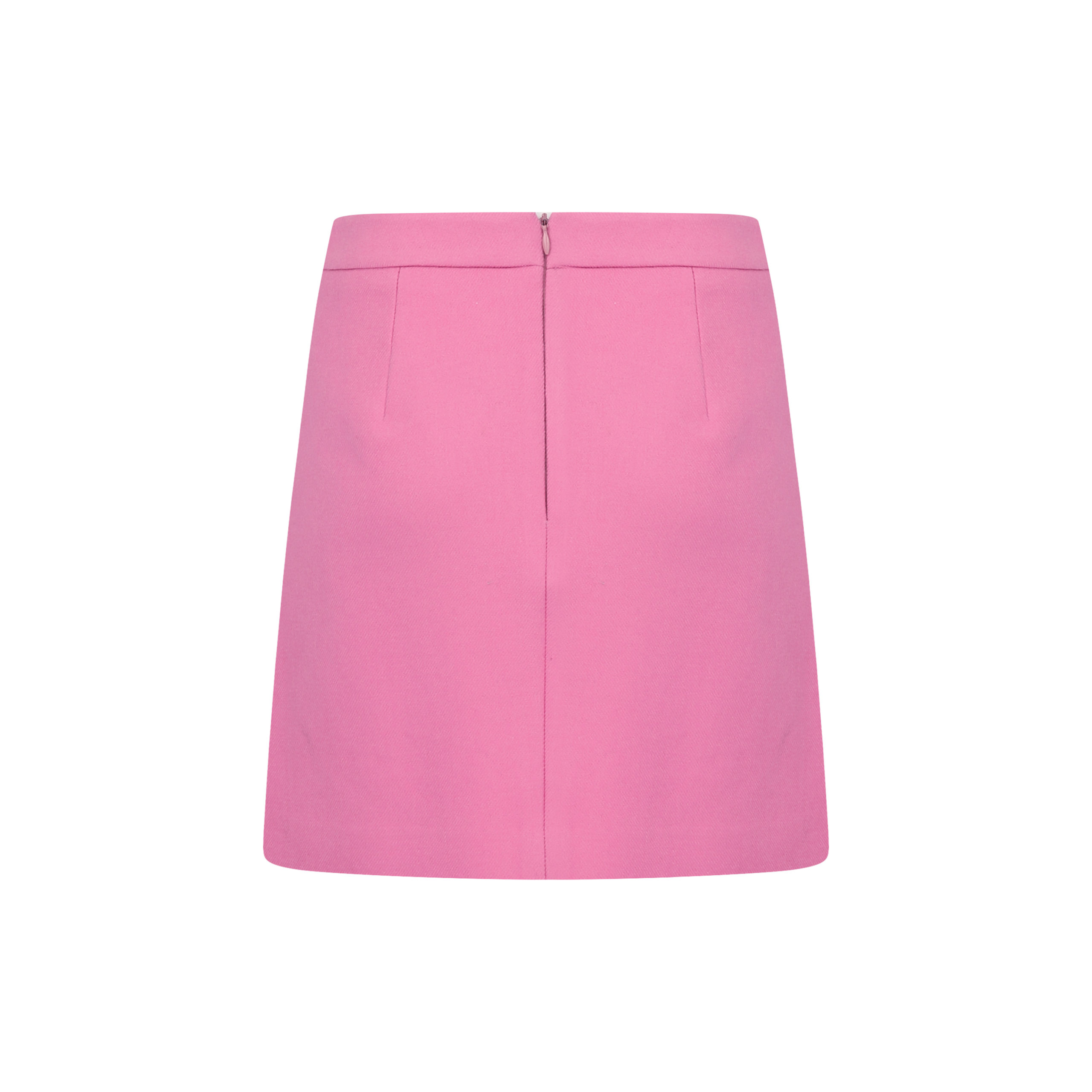 #20.1 Diana Pink Wool Skirt | Bright Salmon London
