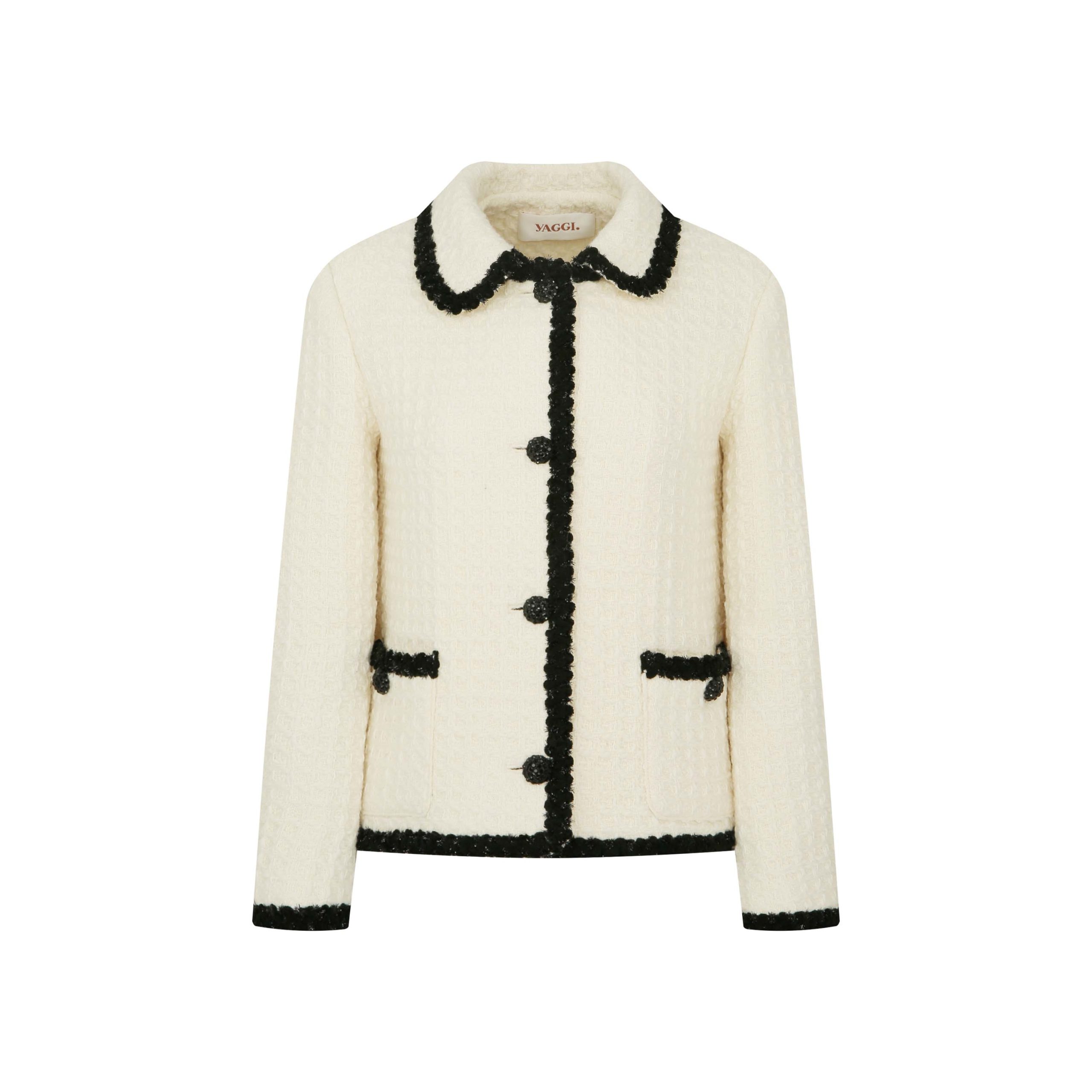 #33 Midnight in London Ivory Tweed (Jacket) | Bright Salmon London