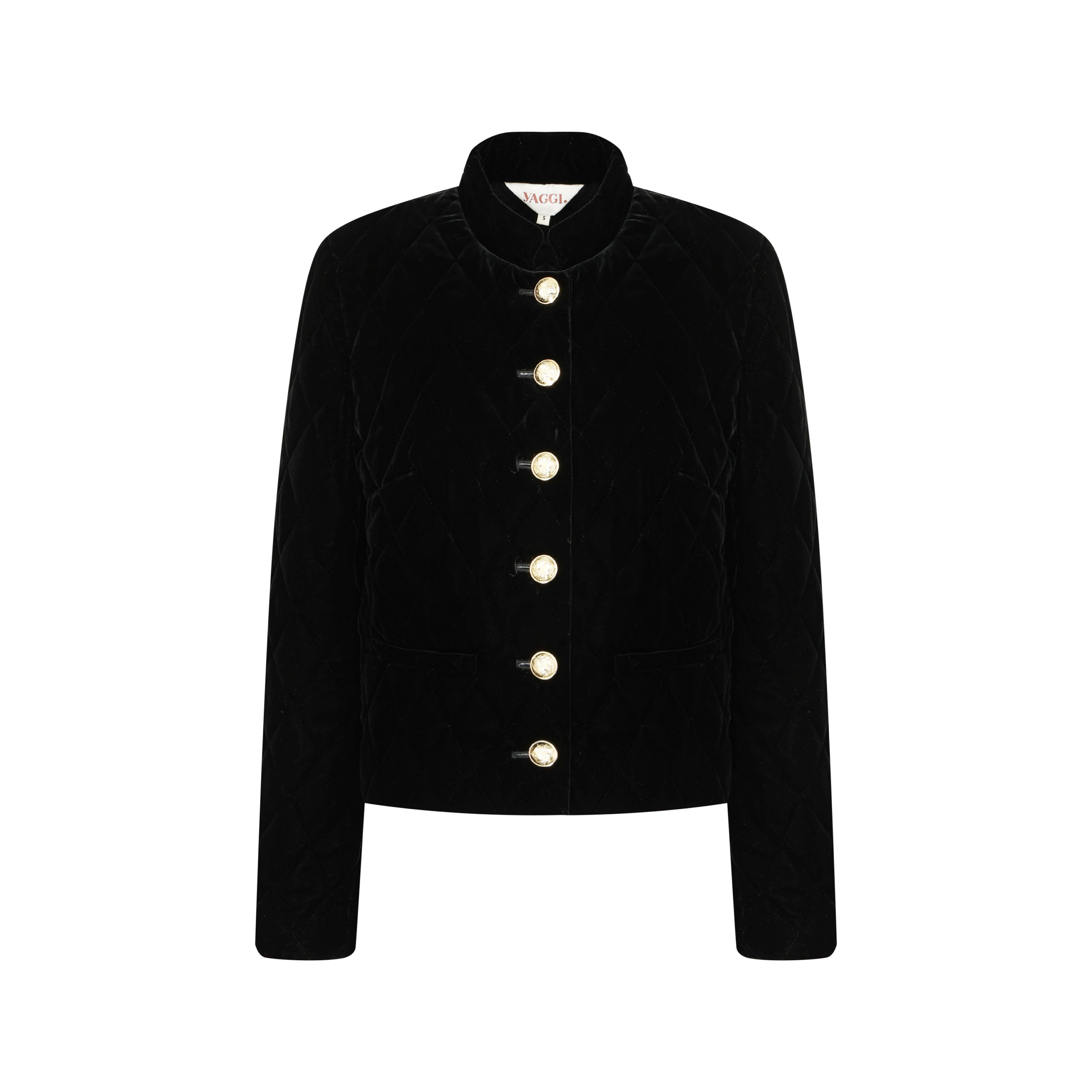#39 Agehara Quilted Velvet Jacket (Black) | Bright Salmon London